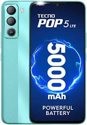 Tecno Pop 5 LTE (Turquoise Cyan, 2GB RAM,32GB Storage) | Front Flash | 8MP Dual Camera
